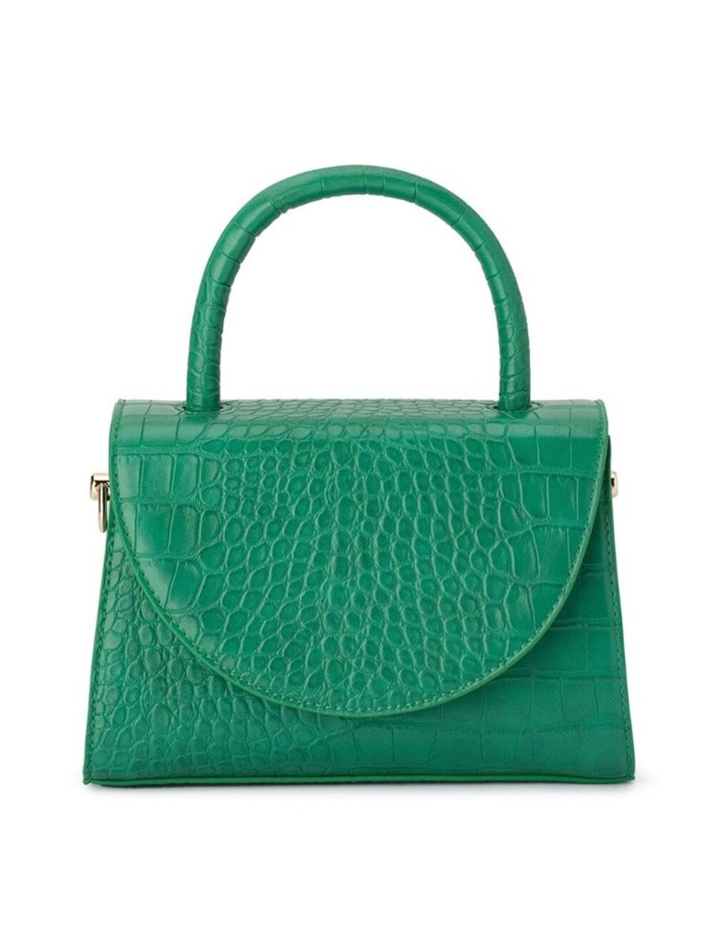 Olga Berg Nadia Faux Leather Embossed Top Hand bag in Green Tote Purse